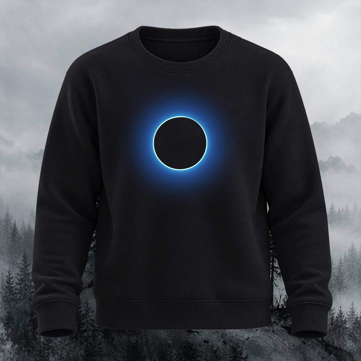 DTG Neon Blue Solar Eclipse Crewneck Sweatshirt