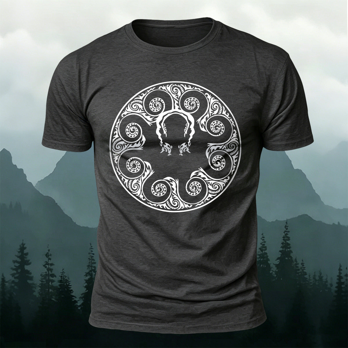 Cotton Geometric Octopus Art Graphic Casual T-Shirt