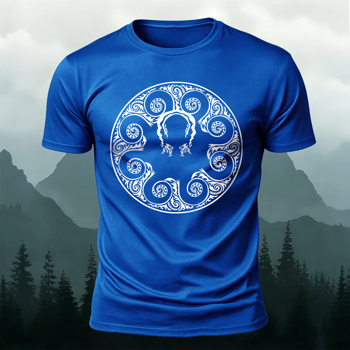 Cotton Geometric Octopus Art Graphic Casual T-Shirt