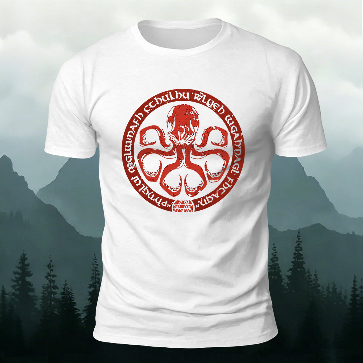Premium Cotton Vintage Octopus Emblem Casual Tee