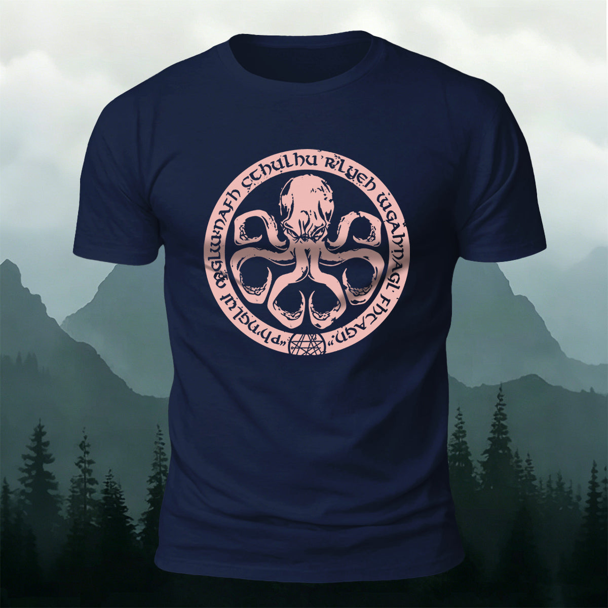 Premium Cotton Vintage Octopus Emblem Casual Tee