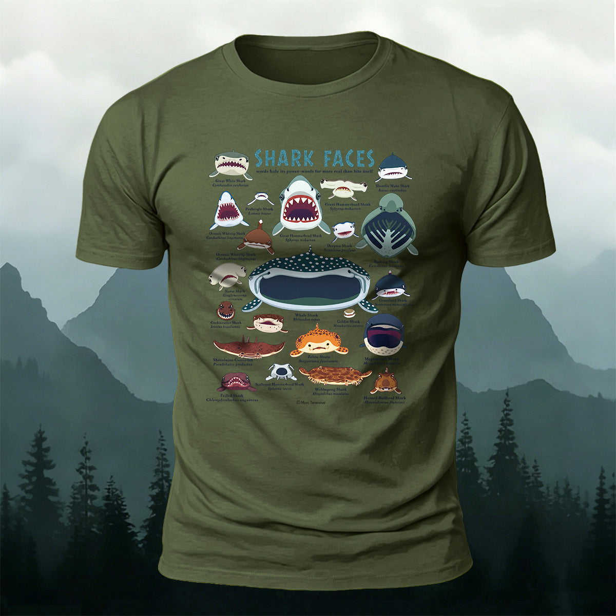 プレミアムコットン ファン オーシャン アニマル グラフィック カジュアルTシャツ