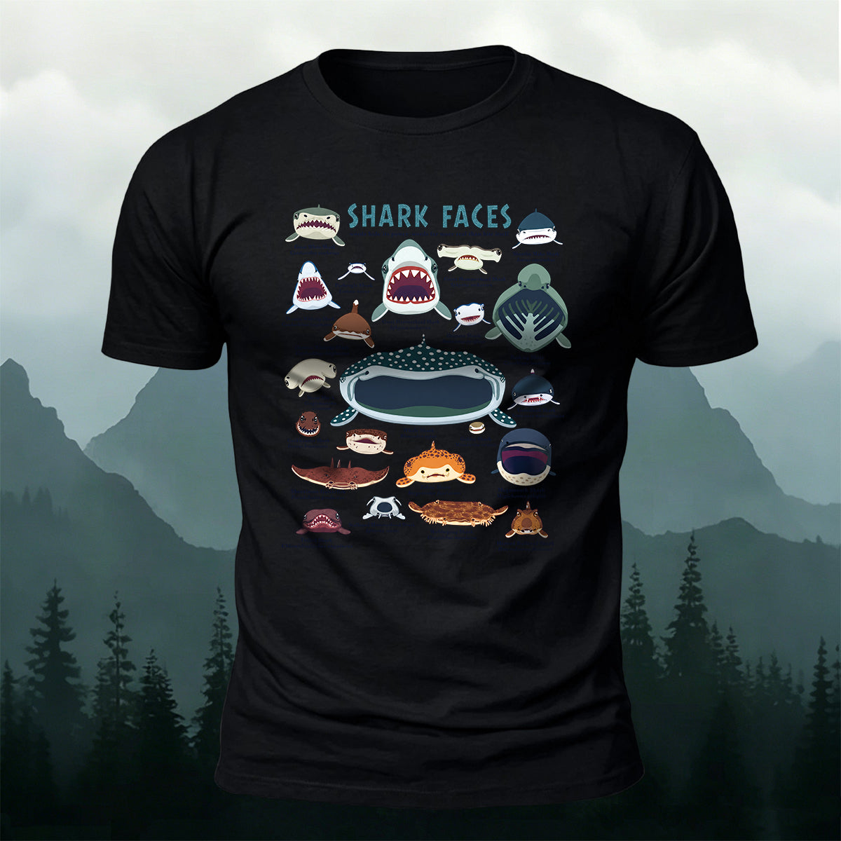 Premium Cotton Fun Ocean Animal Graphic Casual Tee