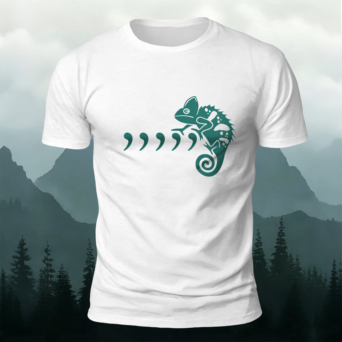 Premium Cotton Minimalist Chameleon Nature Tee
