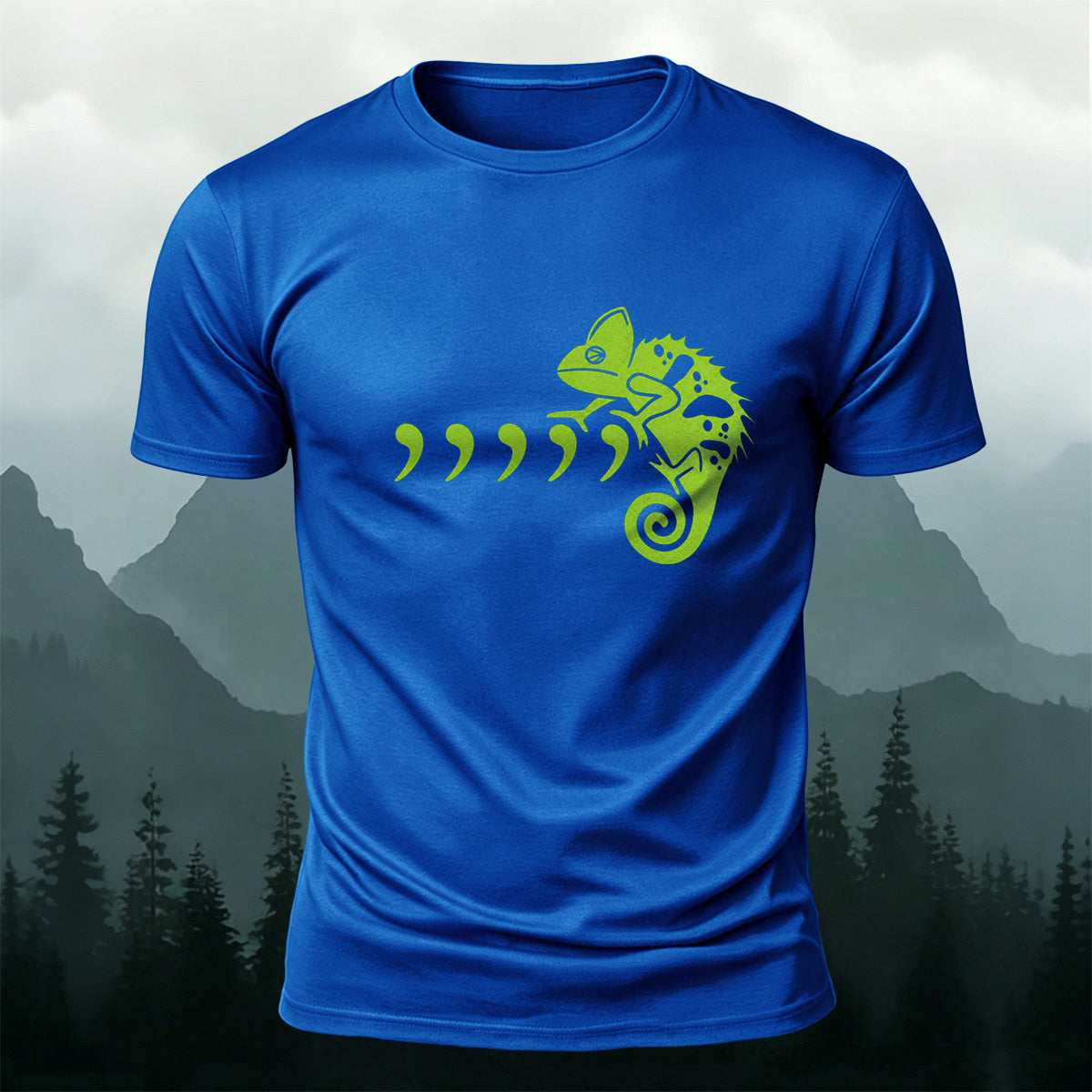 Premium Cotton Minimalist Chameleon Nature Tee