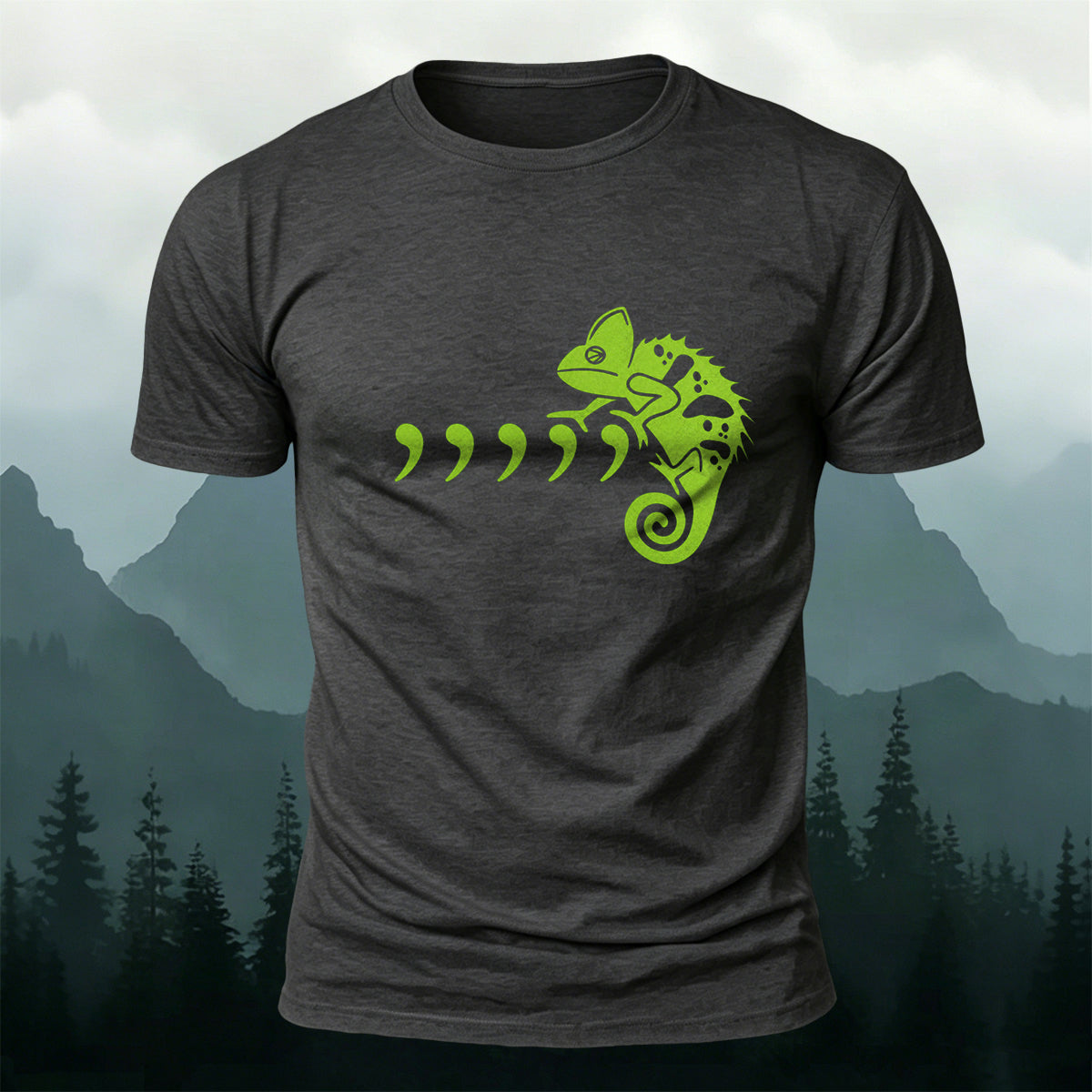 Premium Cotton Minimalist Chameleon Nature Tee