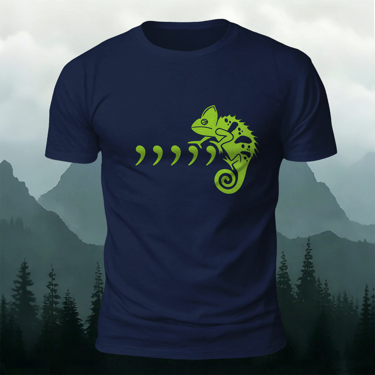 Premium Cotton Minimalist Chameleon Nature Tee