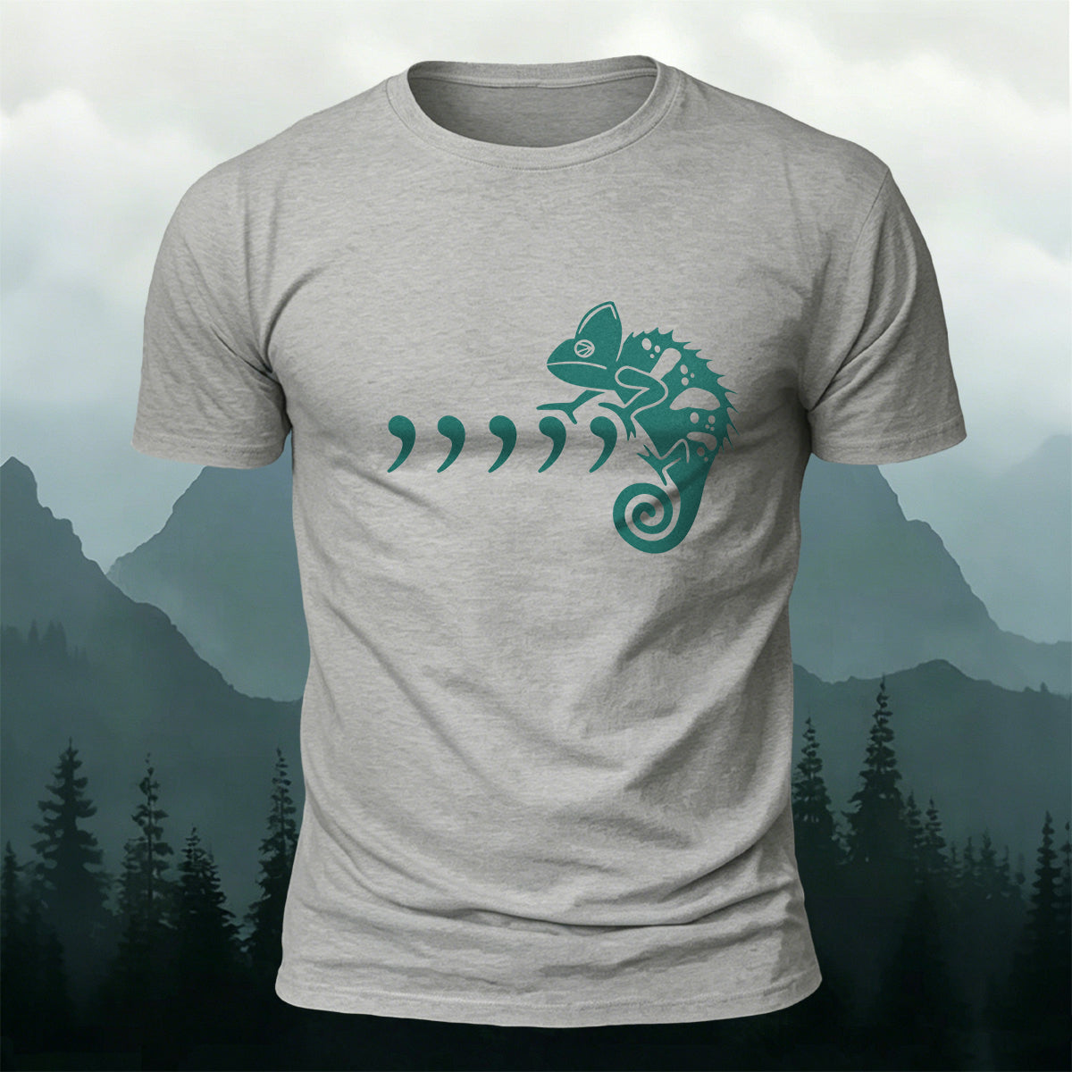 Premium Cotton Minimalist Chameleon Nature Tee