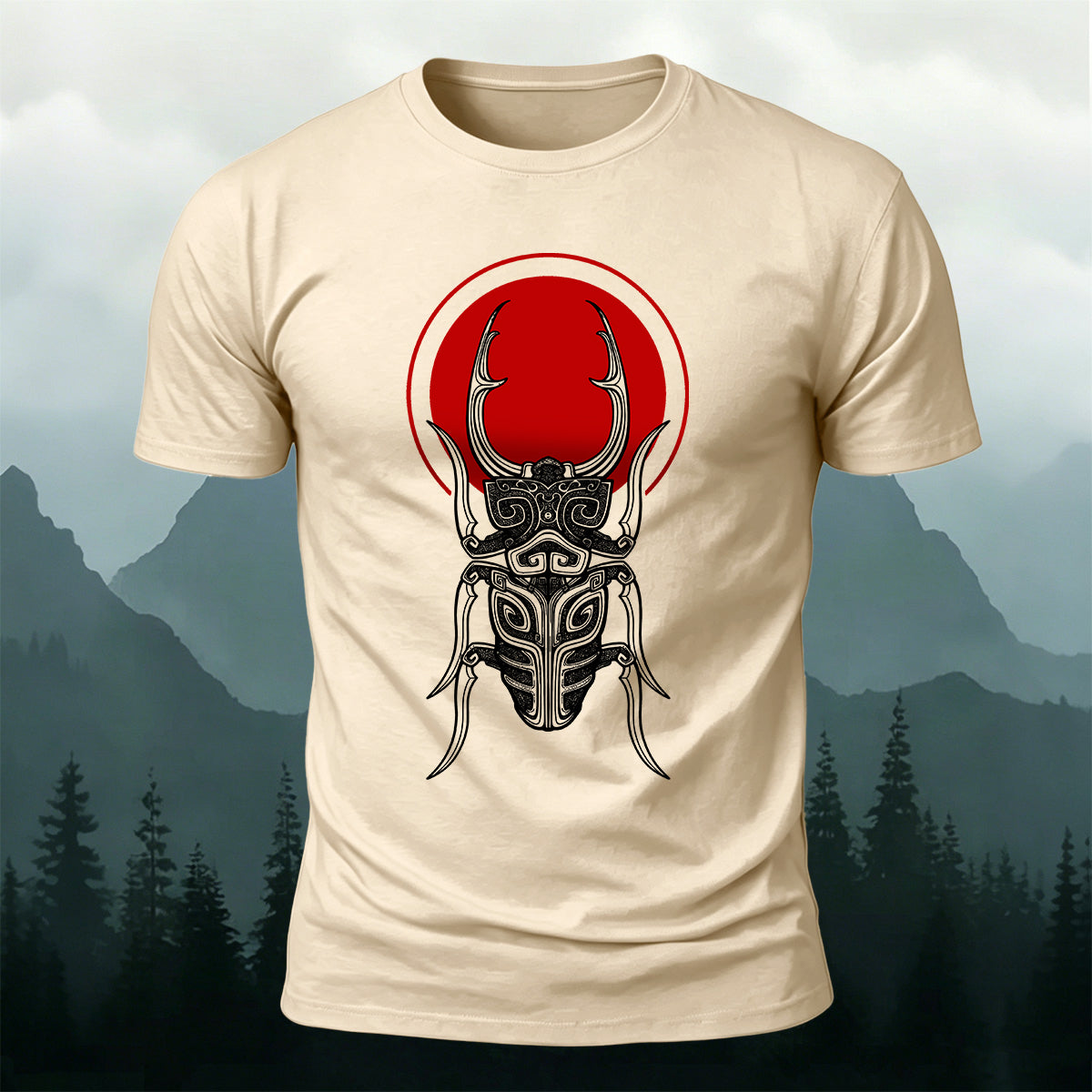 ヴィンテージ ビートル 装飾 レッドサン プレミアムコットンTシャツ