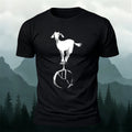 Funny Goat Unicycle Premium Cotton Graphic Tee