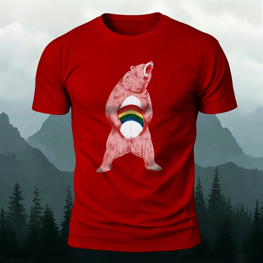 ピンクベア ファン プレミアムコットン カジュアルTシャツ