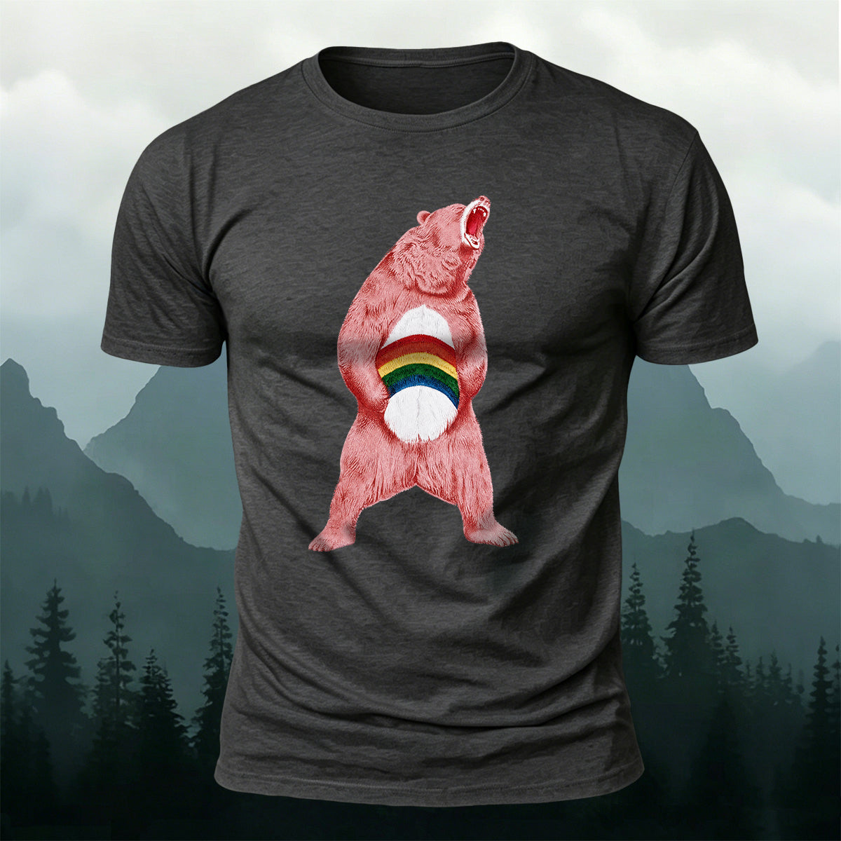 ピンクベア ファン プレミアムコットン カジュアルTシャツ