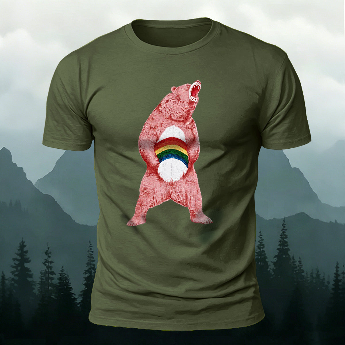 Pink Bear Fun Premium Cotton Casual Tee