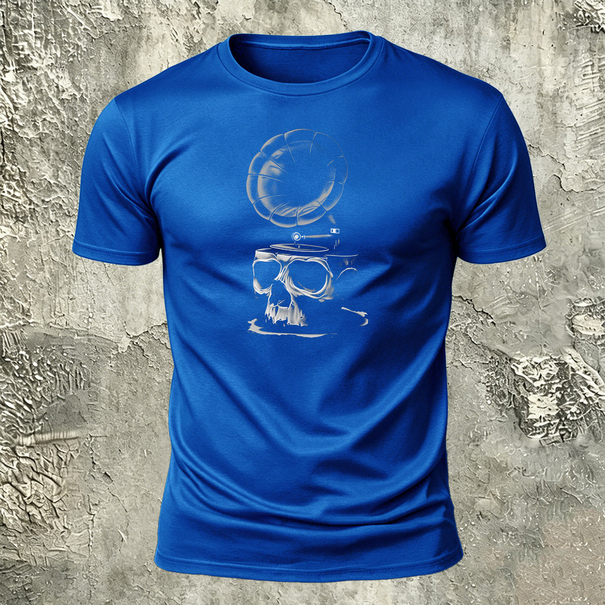 Dark Art Skull Gramophone Premium Cotton Tee