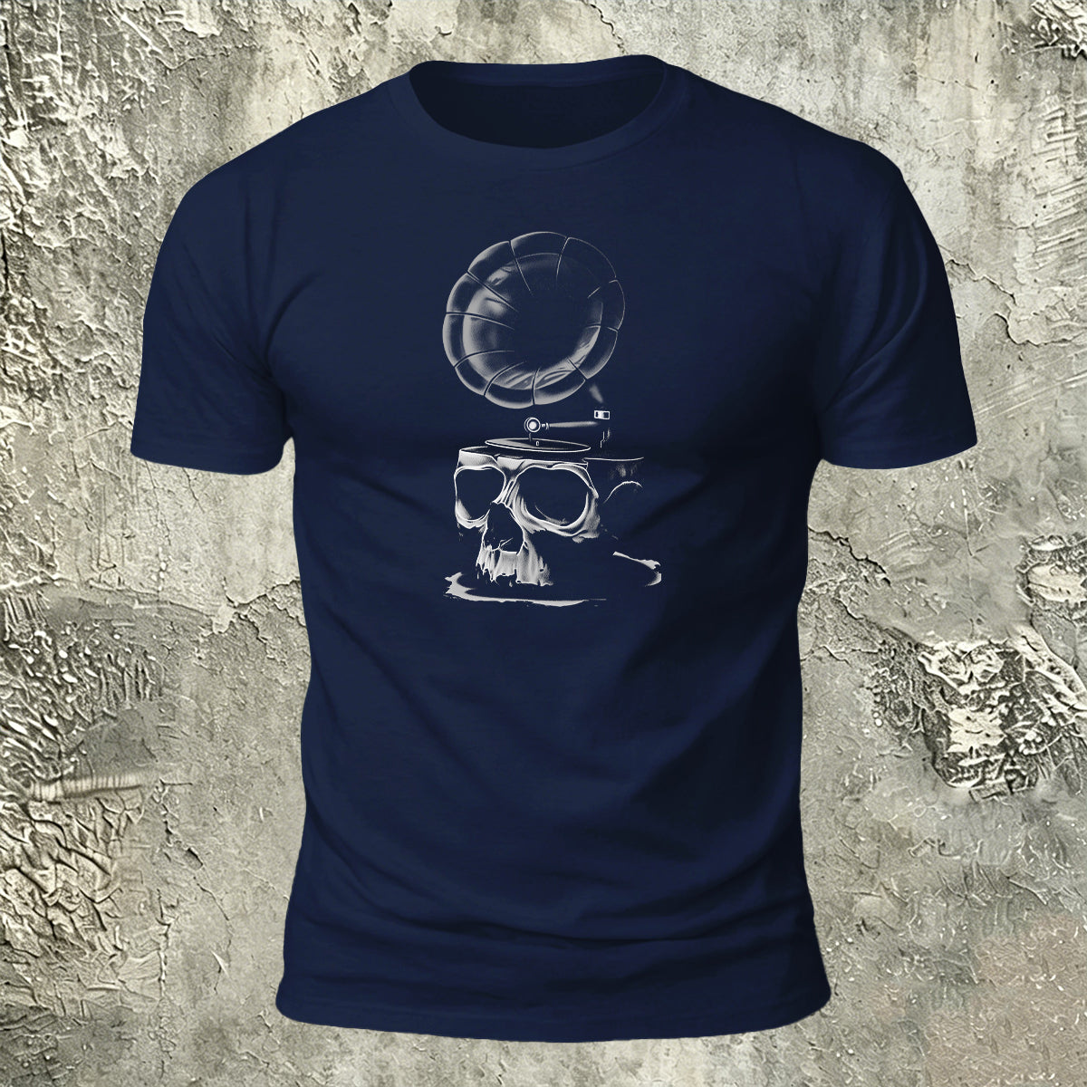 Dark Art Skull Gramophone Premium Cotton Tee