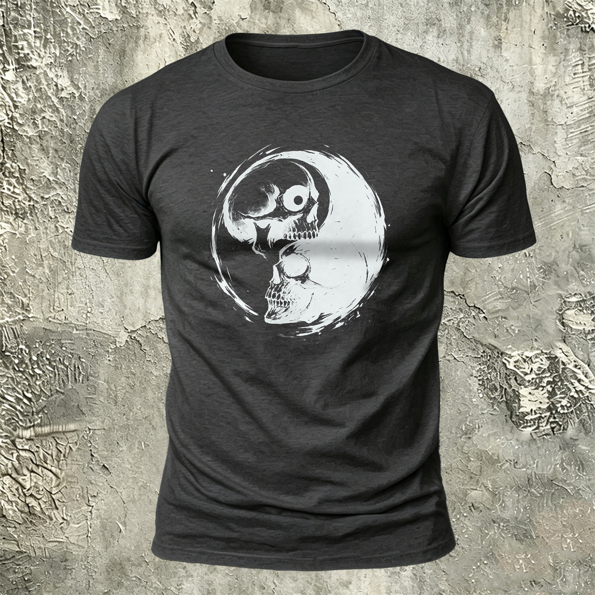 Yin Yang Skulls Premium Cotton Graphic Tee