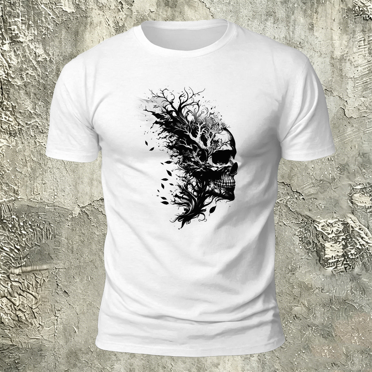 Dark Forest Skull Premium Cotton Casual T-Shirt