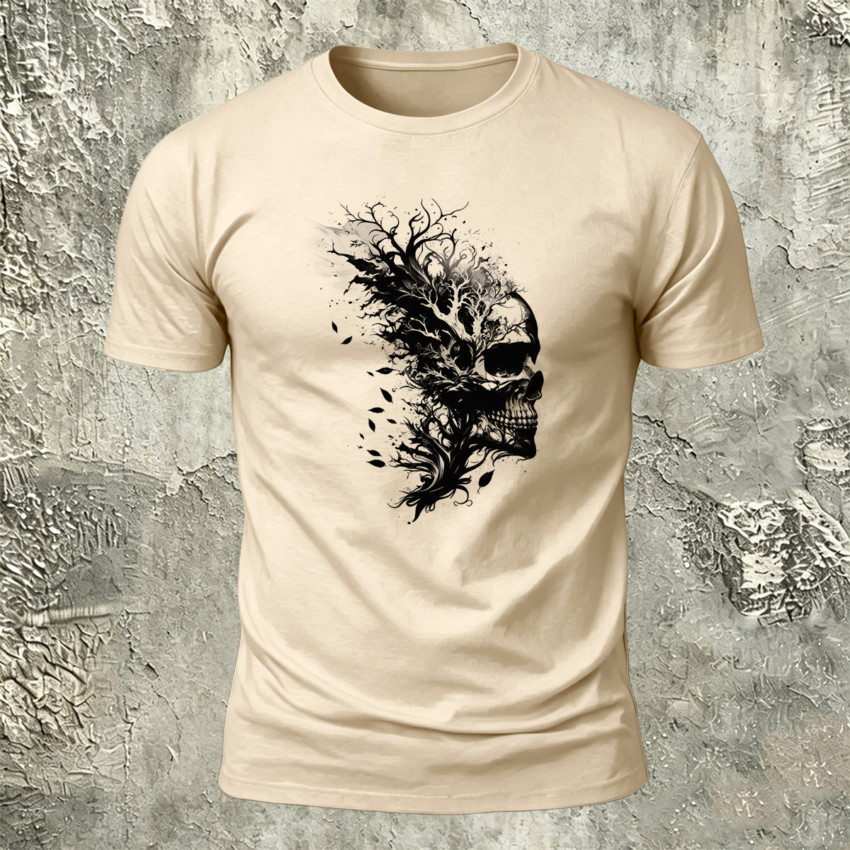 Dark Forest Skull Premium Cotton Casual T-Shirt
