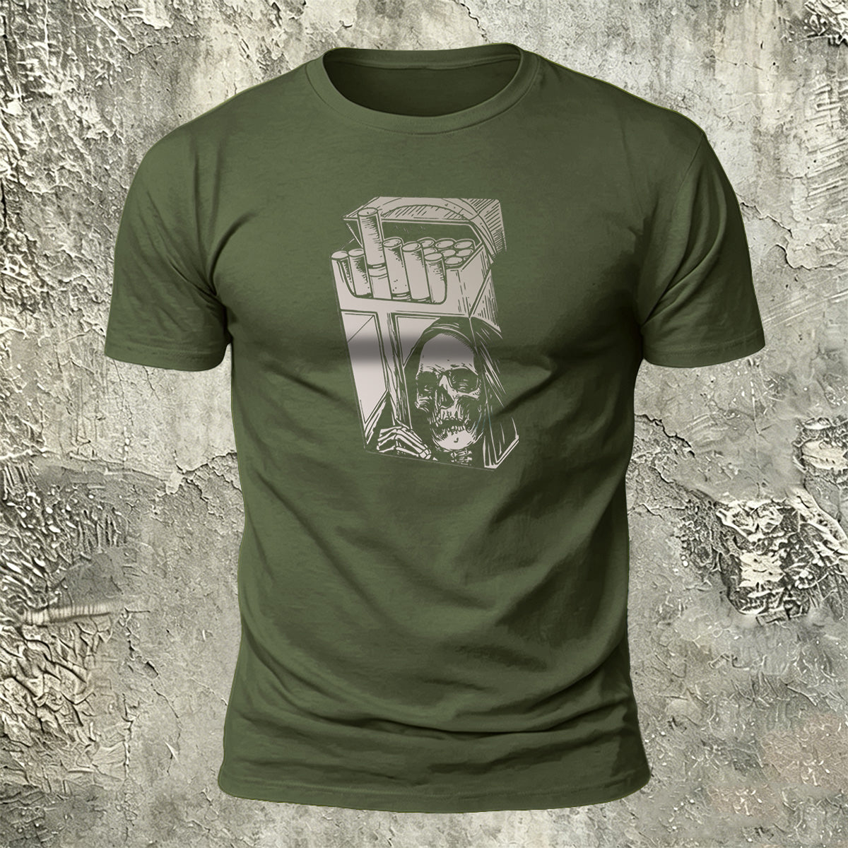 Skull Cigarette Box Premium Cotton Casual Tee