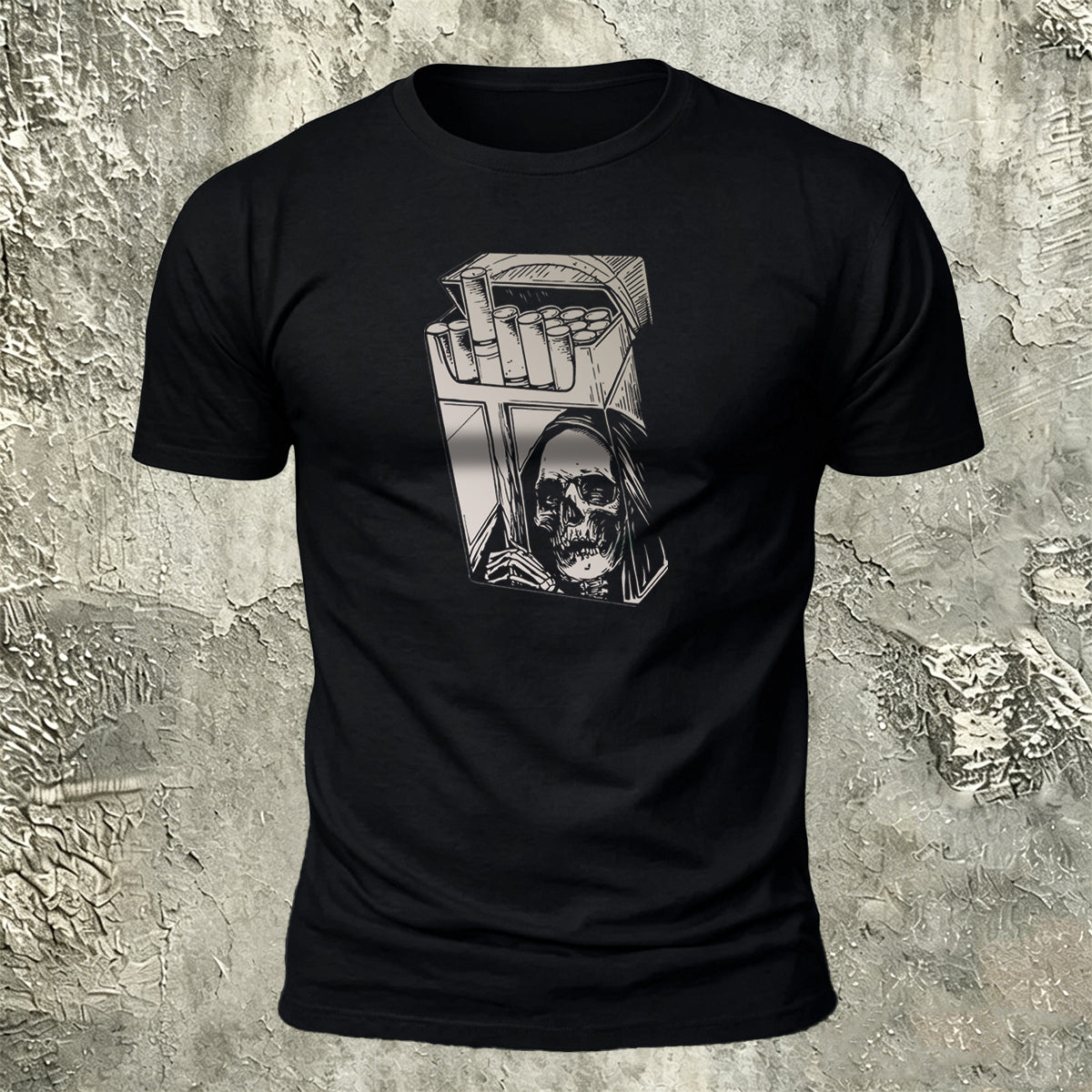 Skull Cigarette Box Premium Cotton Casual Tee