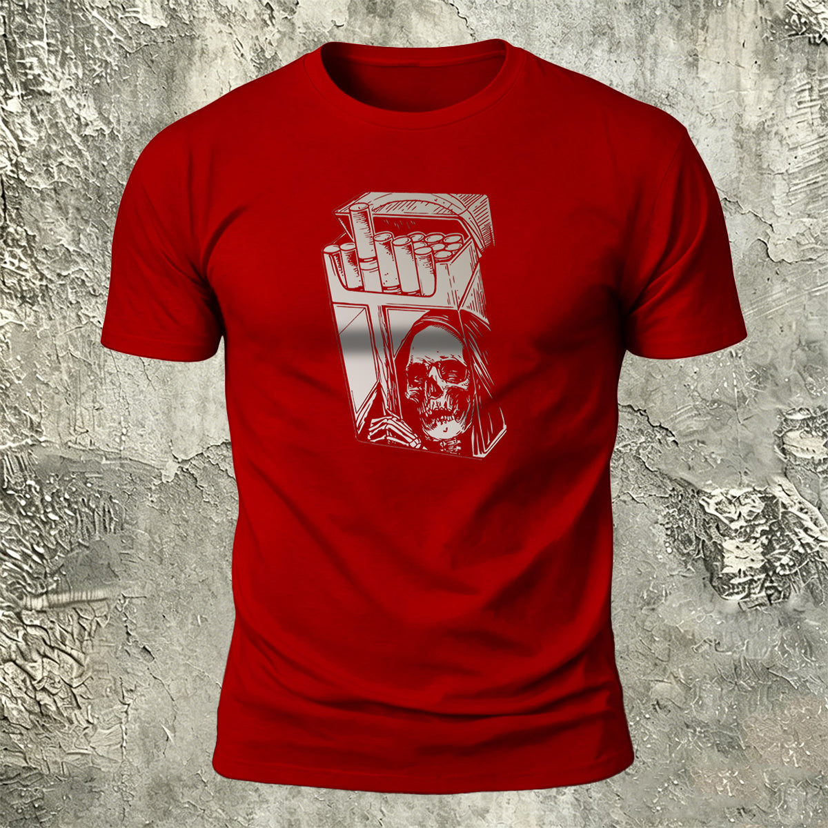 Skull Cigarette Box Premium Cotton Casual Tee