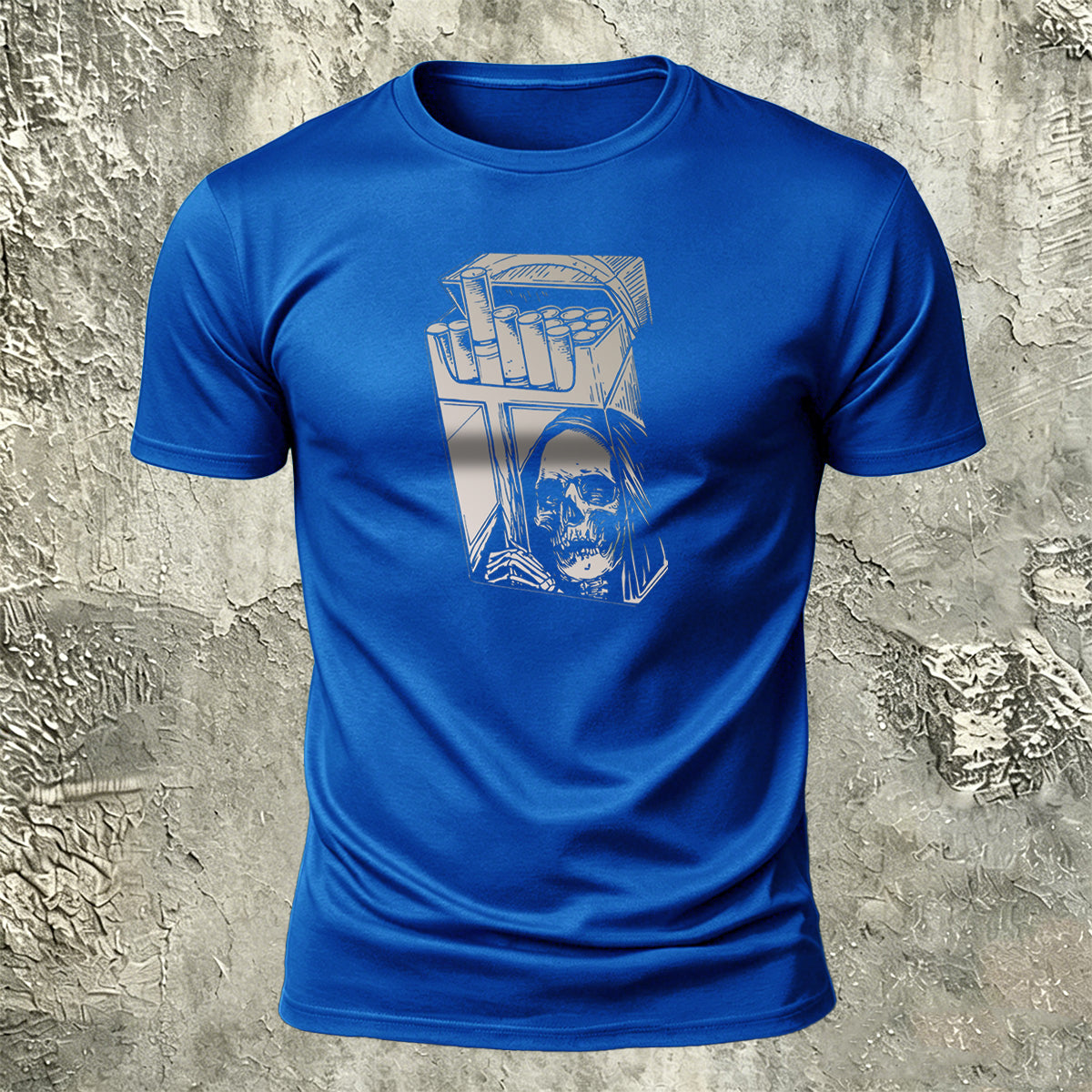 Skull Cigarette Box Premium Cotton Casual Tee