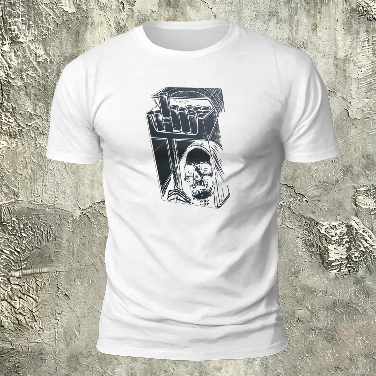 Skull Cigarette Box Premium Cotton Casual Tee