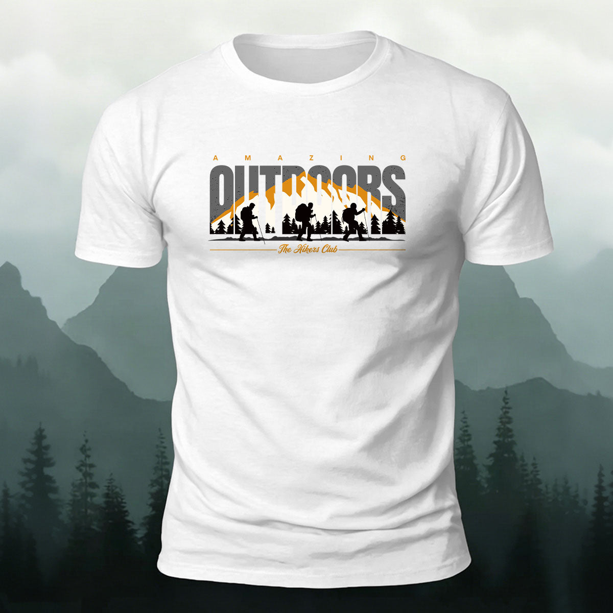 Mountain Hiker Silhouette Premium Cotton T-Shirt