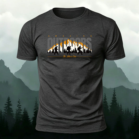マウンテンハイカーシルエット プレミアムコットンTシャツ