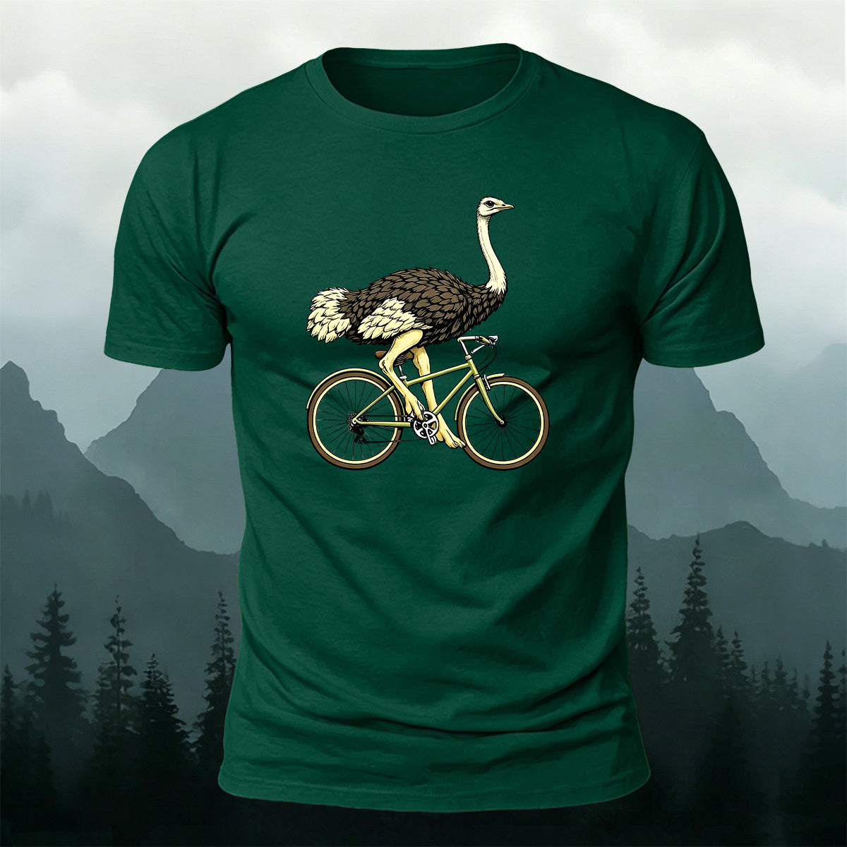 Novelty Animal Bicycle Premium Cotton Casual Tee