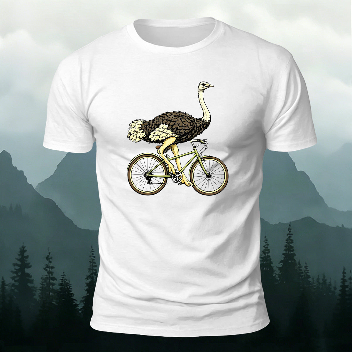 Novelty Animal Bicycle Premium Cotton Casual Tee