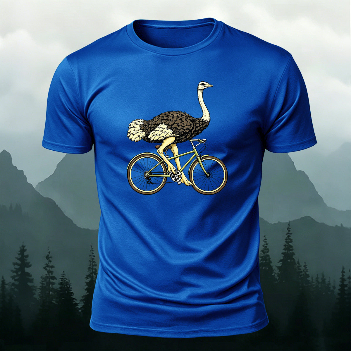 Novelty Animal Bicycle Premium Cotton Casual Tee