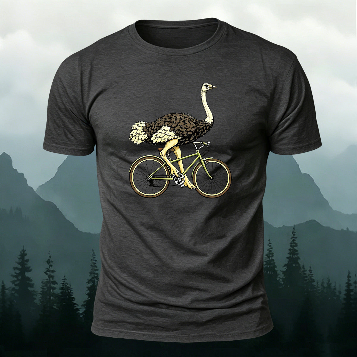 Novelty Animal Bicycle Premium Cotton Casual Tee
