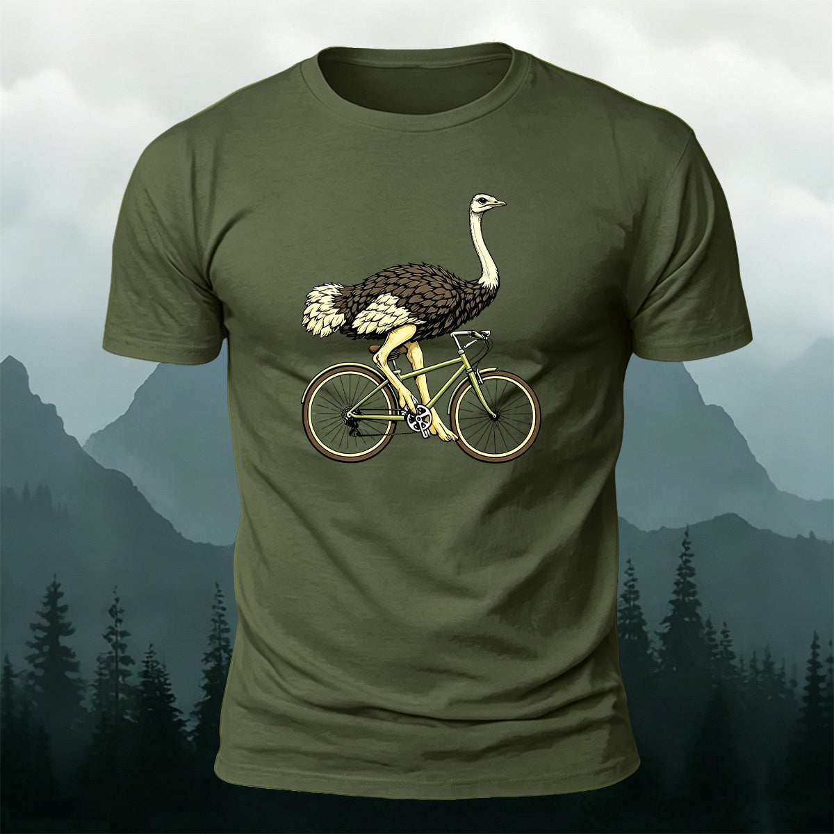 Novelty Animal Bicycle Premium Cotton Casual Tee