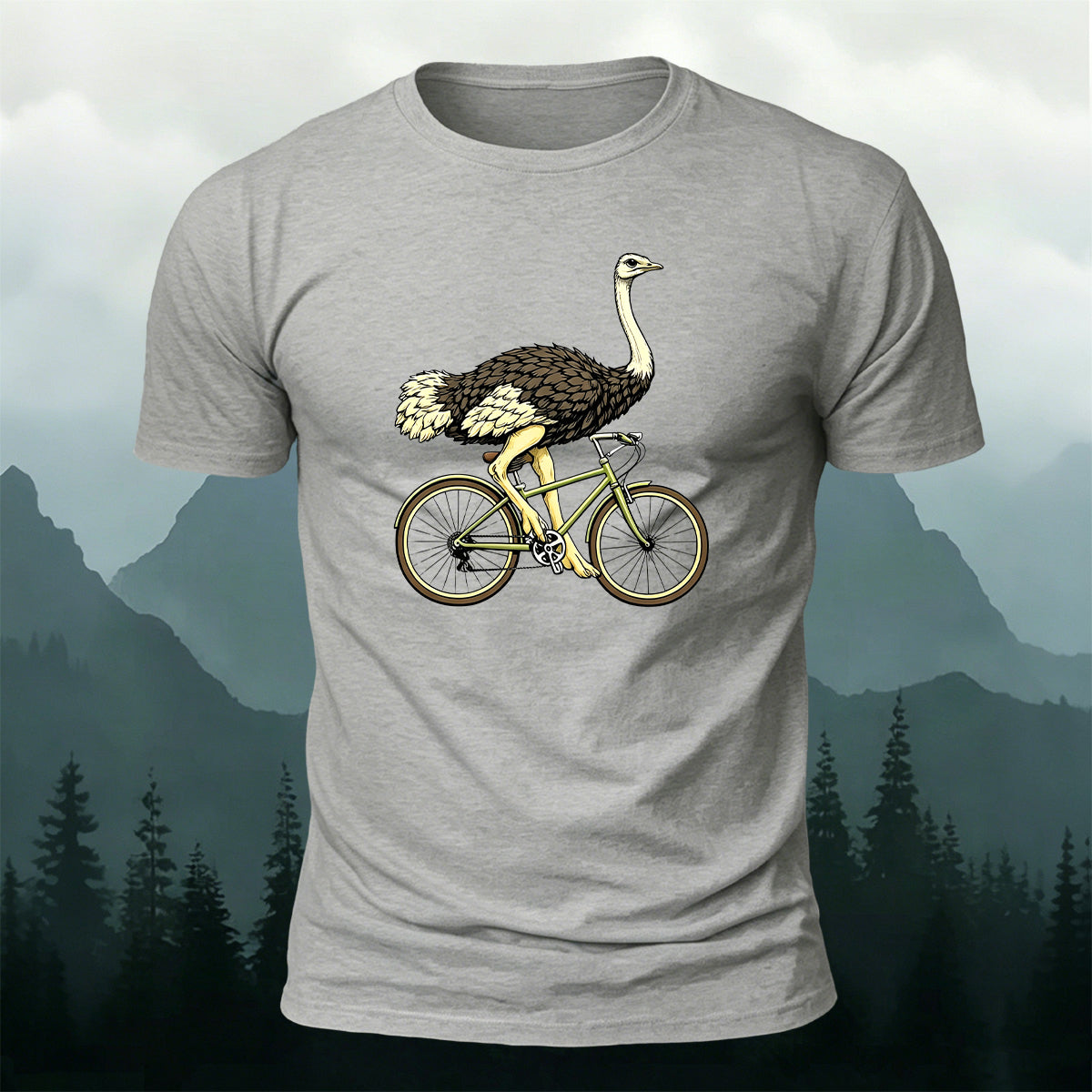 Novelty Animal Bicycle Premium Cotton Casual Tee