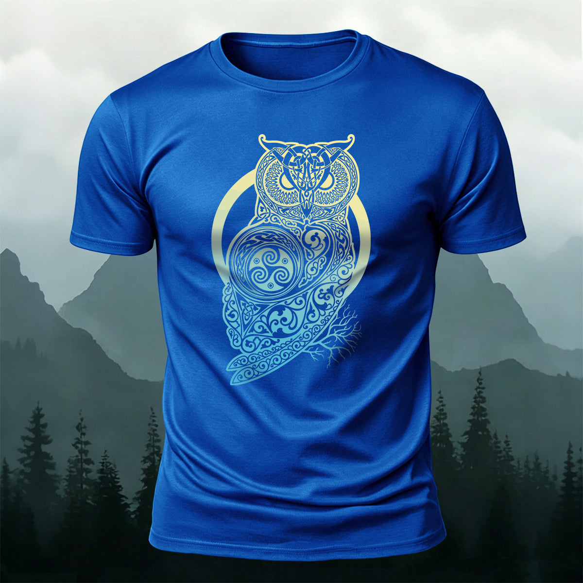 Viking Owl Totem Premium Cotton Caasual T-Shirt