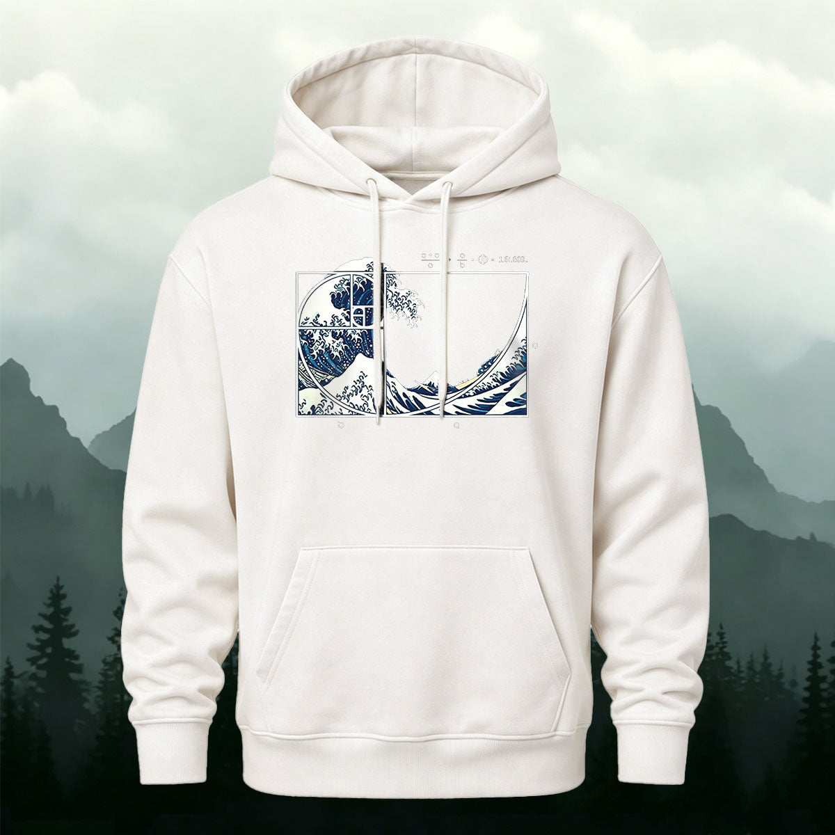Kanagawa Wave Golden Spiral Casual Hoodie