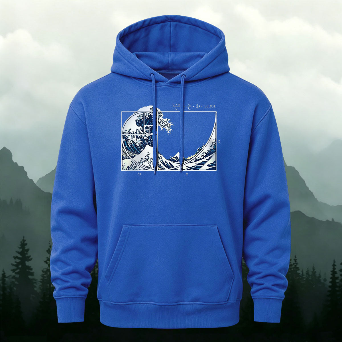 Kanagawa Wave Golden Spiral Casual Hoodie