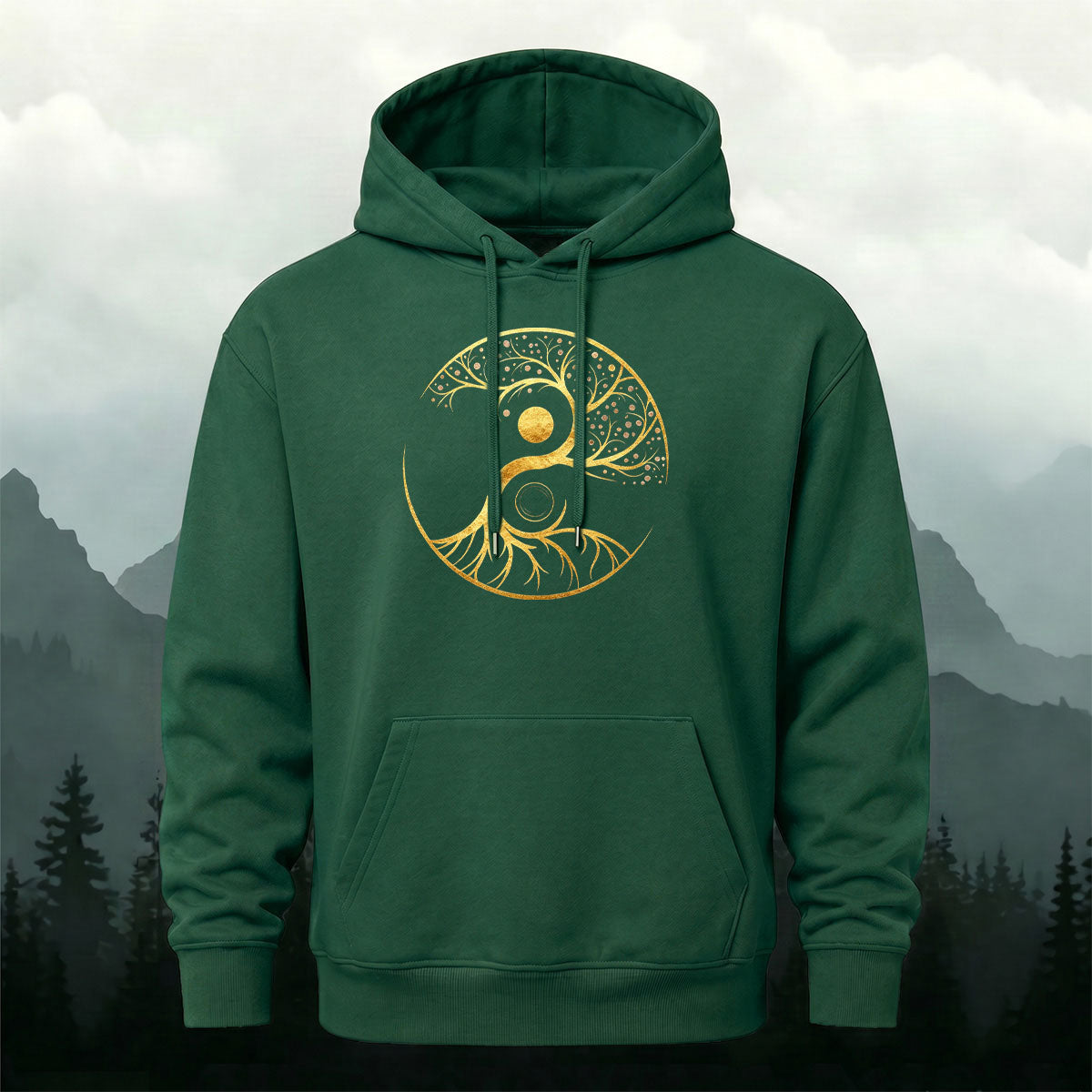 Yin Yang Tree of Life Totem Heavyweight Hoodie