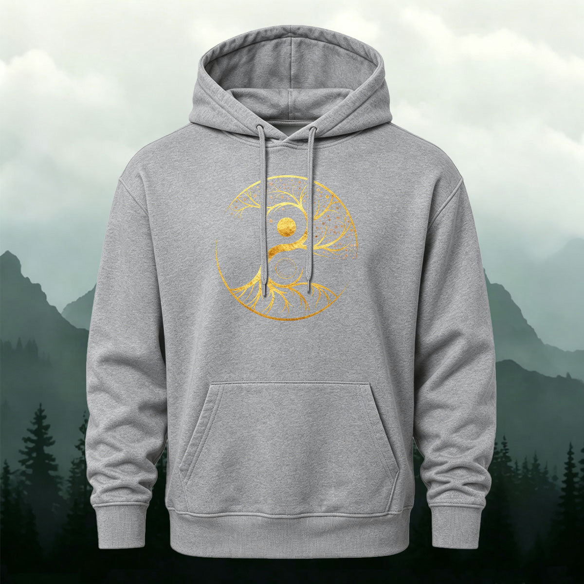Yin Yang Tree of Life Totem Heavyweight Hoodie