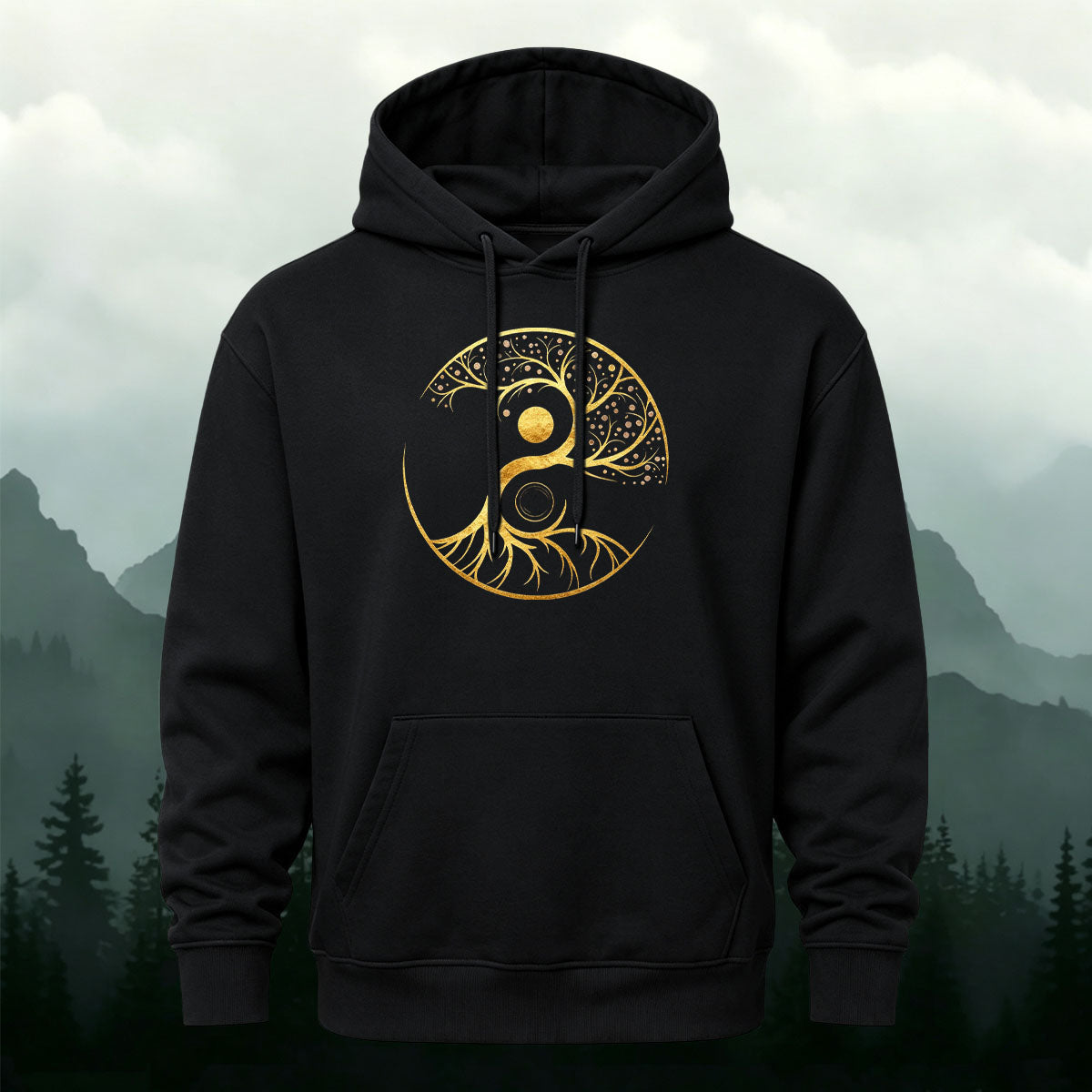Yin Yang Tree of Life Totem Heavyweight Hoodie