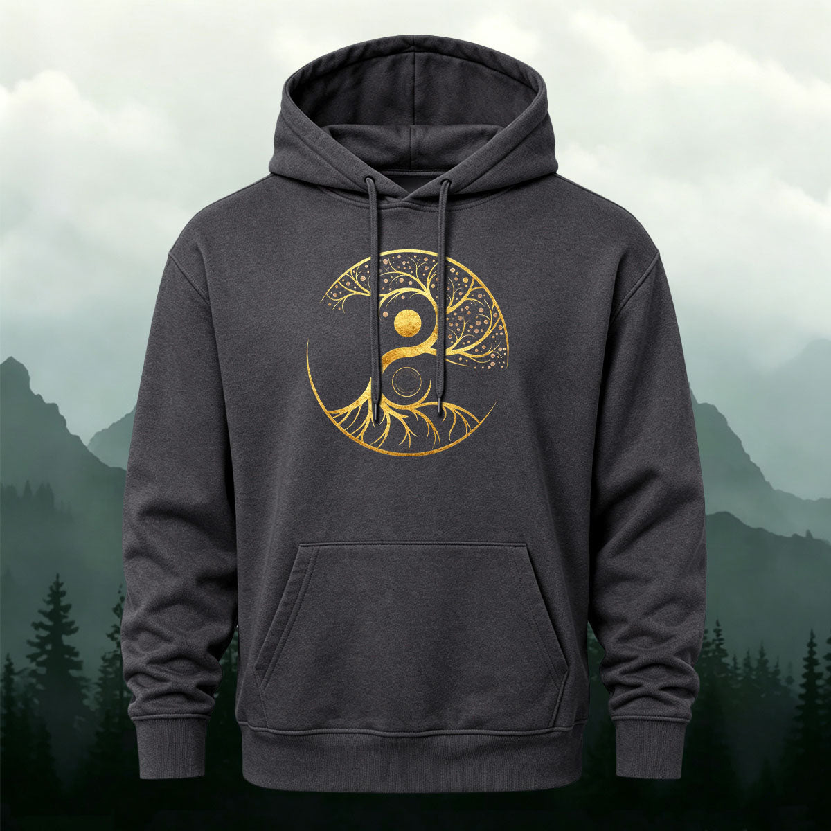 Yin Yang Tree of Life Totem Heavyweight Hoodie