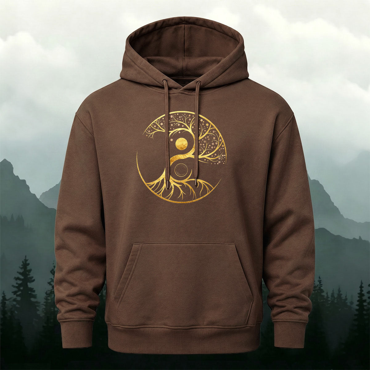 Yin Yang Tree of Life Totem Heavyweight Hoodie