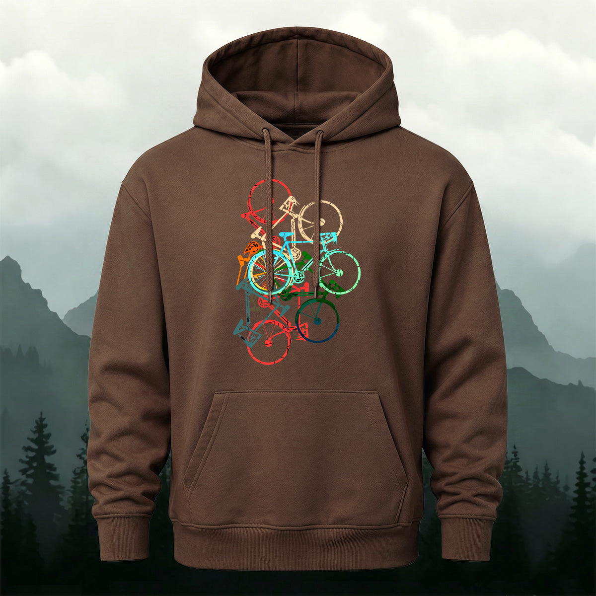 Colorful Bicycle Art Outdoor Casual Hoodie