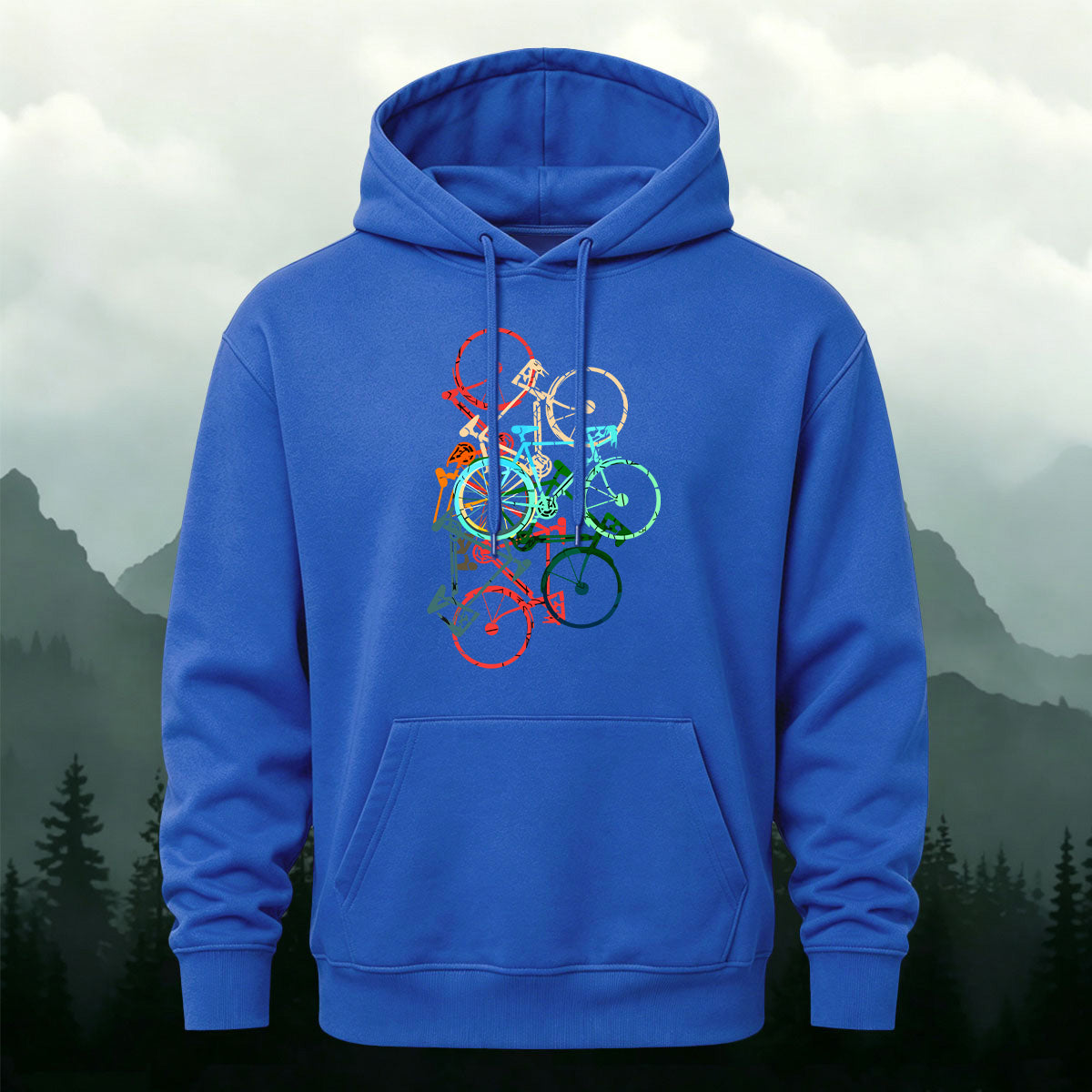 Colorful Bicycle Art Outdoor Casual Hoodie