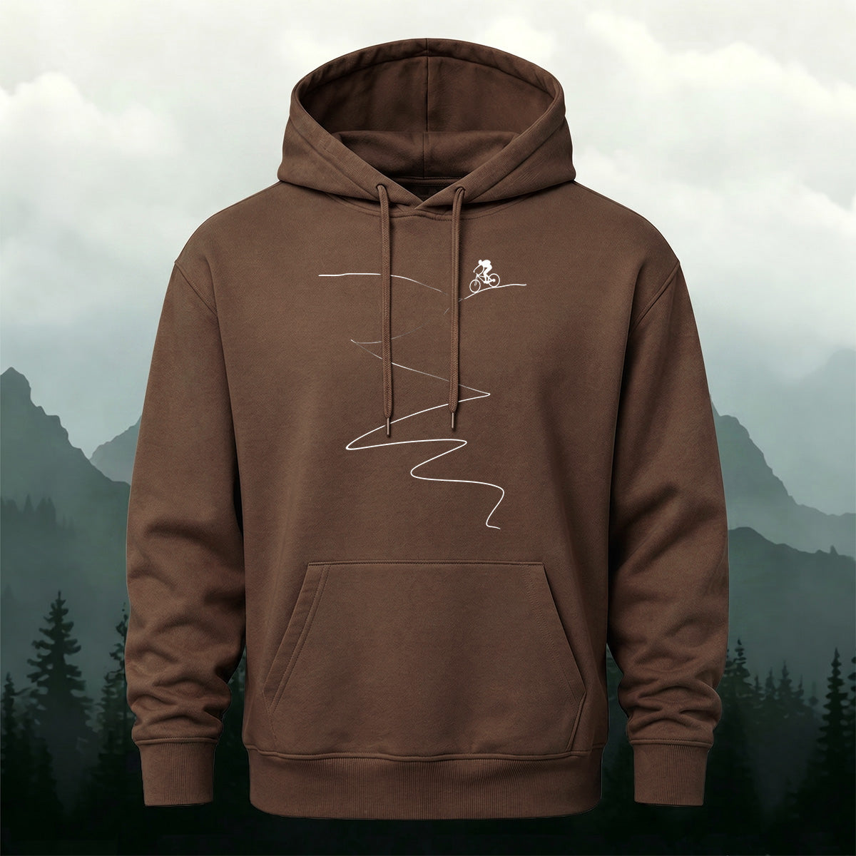 MTB Rider Line Art Minimal Casual Hoodie