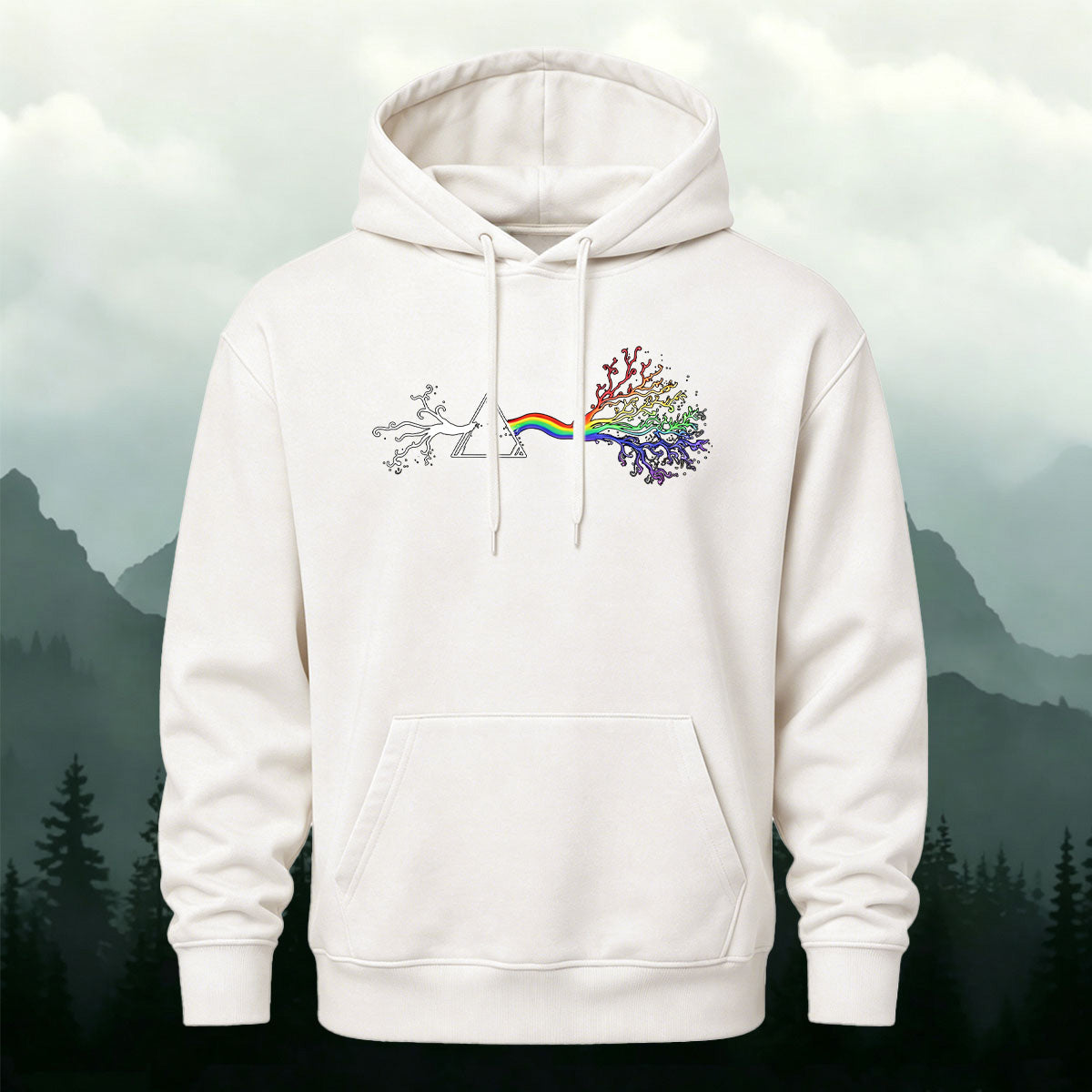 Rainbow Neuron Brain Art Graphic Casual Hoodie