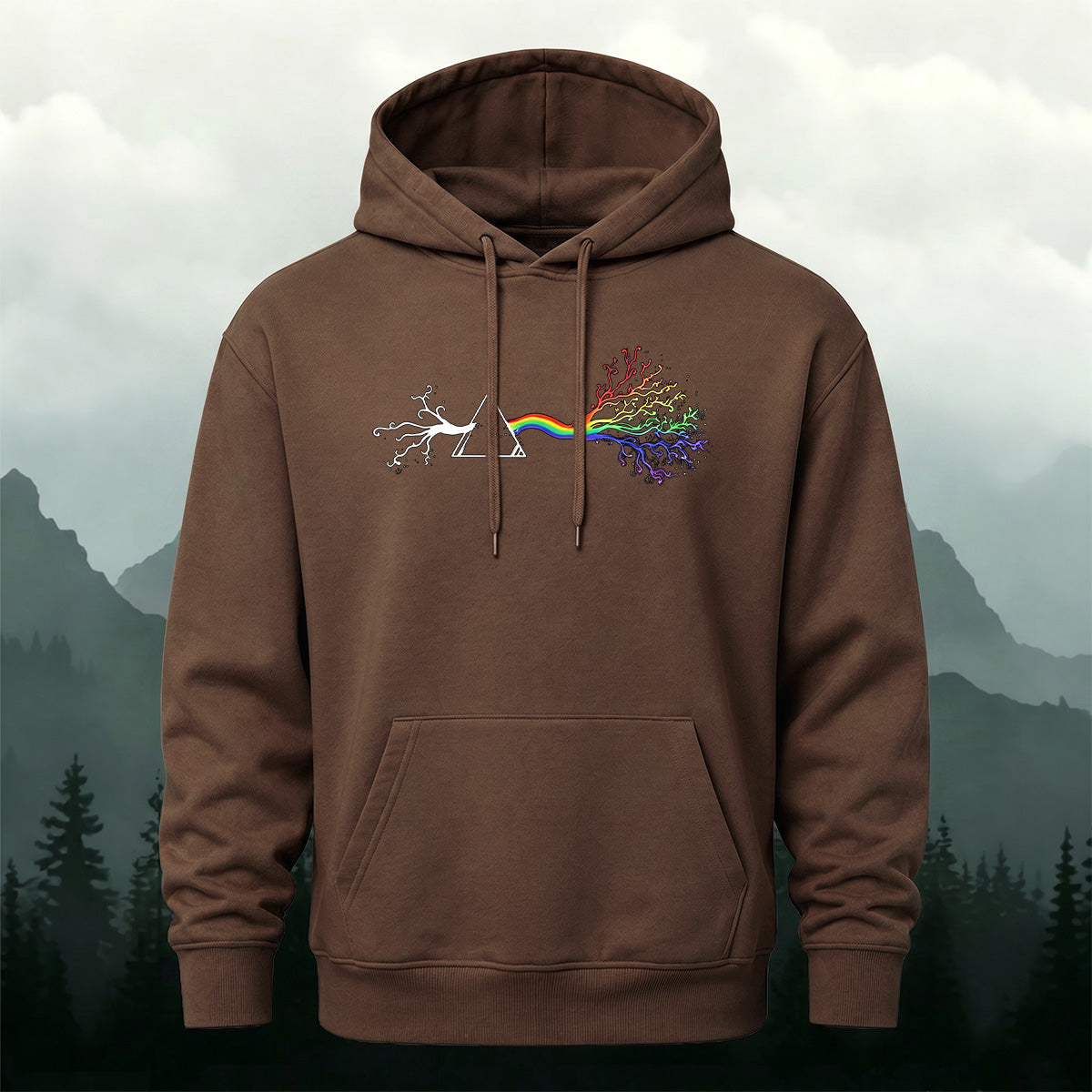Rainbow Neuron Brain Art Graphic Casual Hoodie