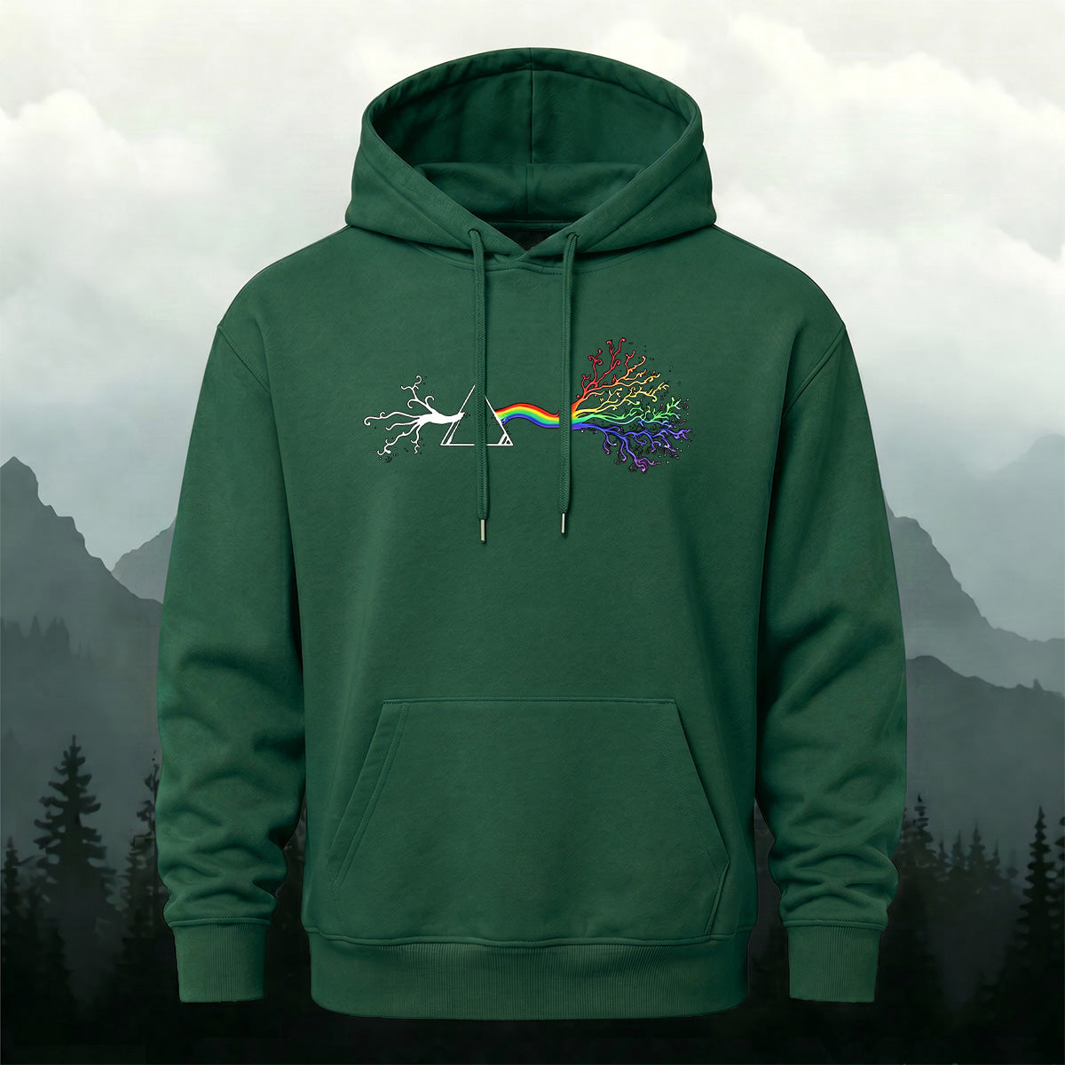 Rainbow Neuron Brain Art Graphic Casual Hoodie