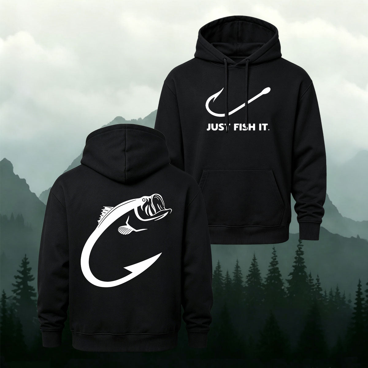 Angler Just Fish It Slogan Heavyweight Hoodie